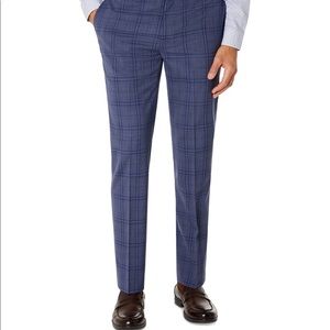 Men slim fit plaid suit pants. Calvin Klein